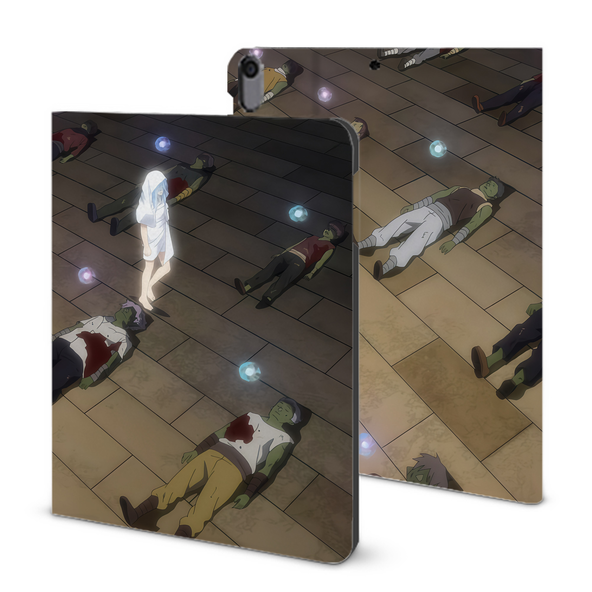 （画像用） 転スラ Regarding Reincarnated to Slime IPad ケース ブック型 PUレザー TPU 耐衝撃 軽量 薄型 ペン収納なし 全面保護 IPad 各モデル対応